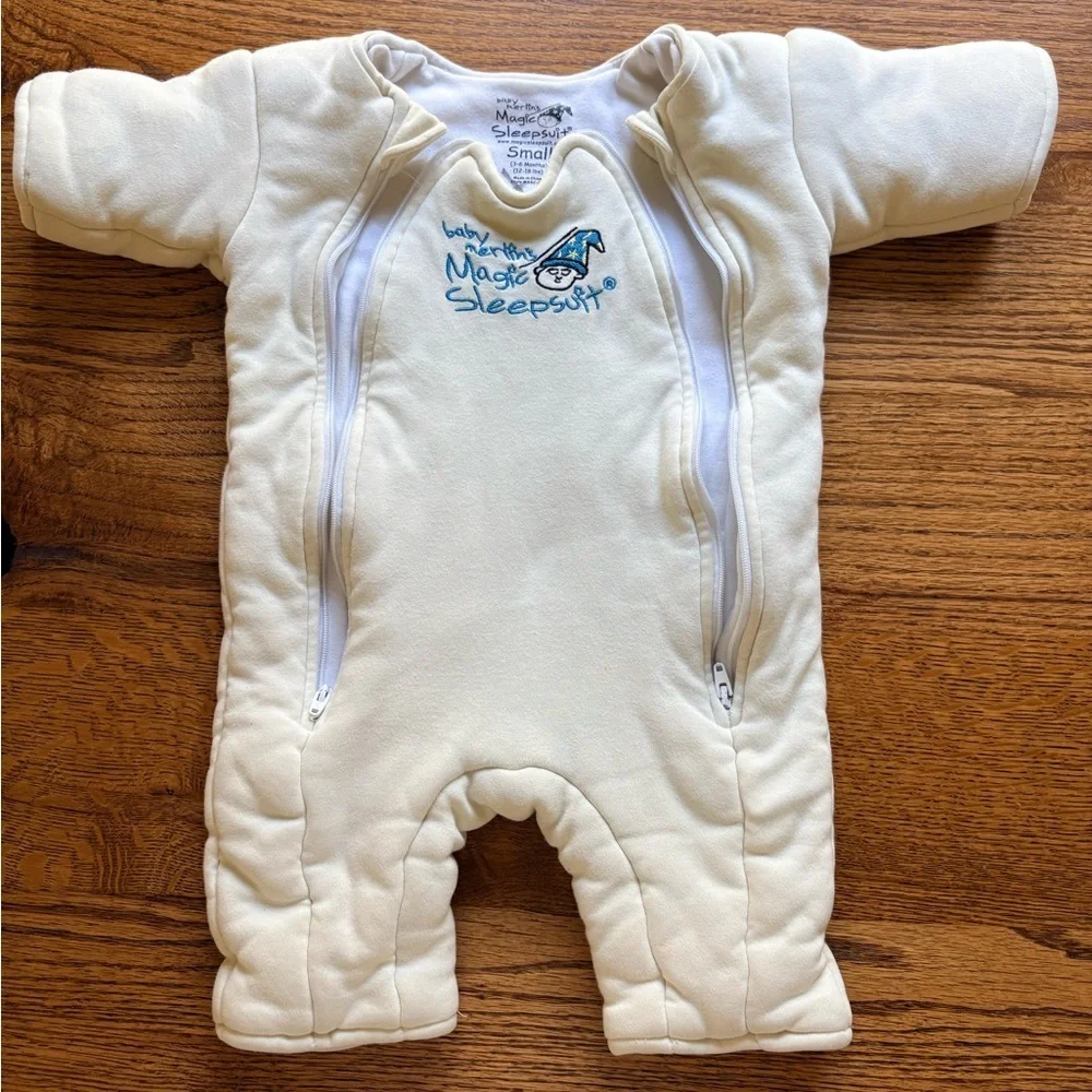 Baby Merlin’s Magic Sleepsuit- Small (3-6 months) Cream- 12-18 pounds